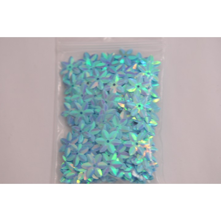 Paillettes fleurs bleu clair, 12 mm (LO001)
