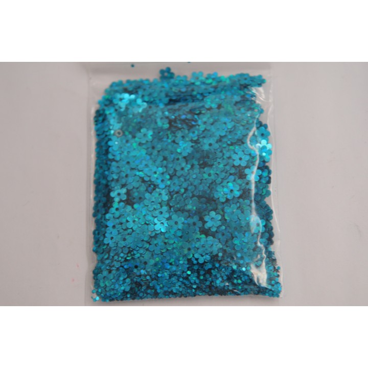 Sequins, blue flowers, 5 mm (LO002)