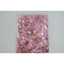 Sequins, pink glitter rounds, 5 mm (LO011)