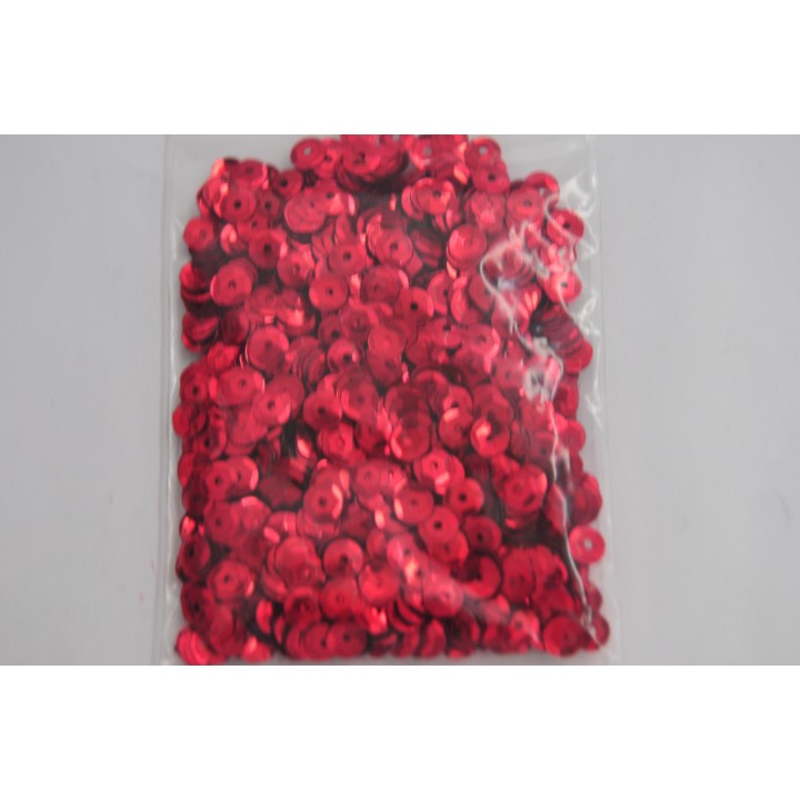 Sequins, red rounds, 5 mm (LO021)
