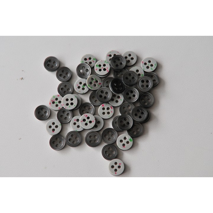 Grau-schwarz, 4 Löcher, 9 mm (OK044)