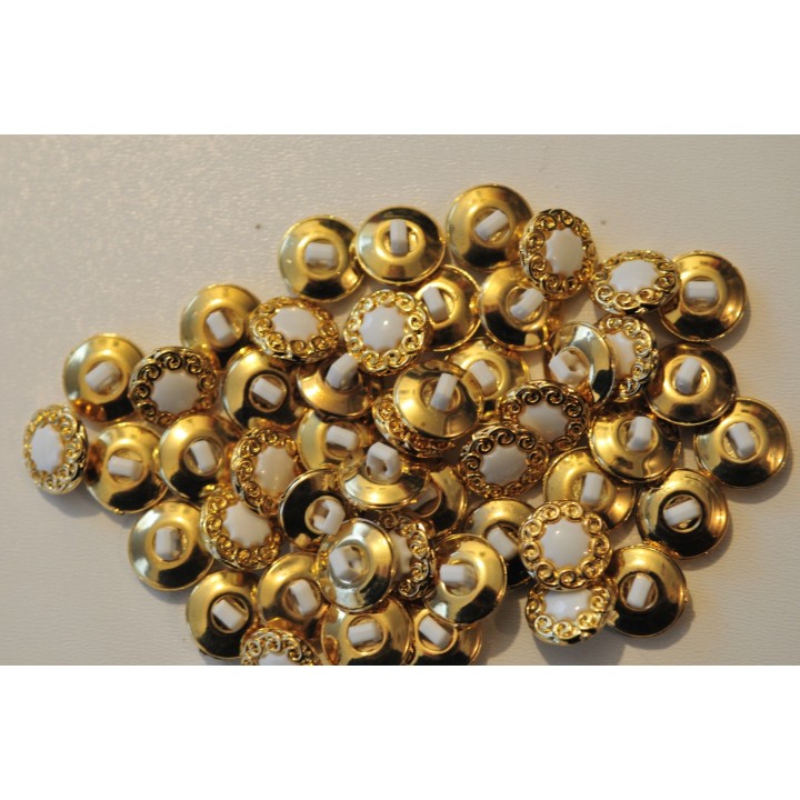 Weiß mit Goldrand, Öse (J004)